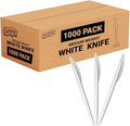 Settings Plastic Knives, Disposable Silverware cutlery, Bulk, White, 1000 Count