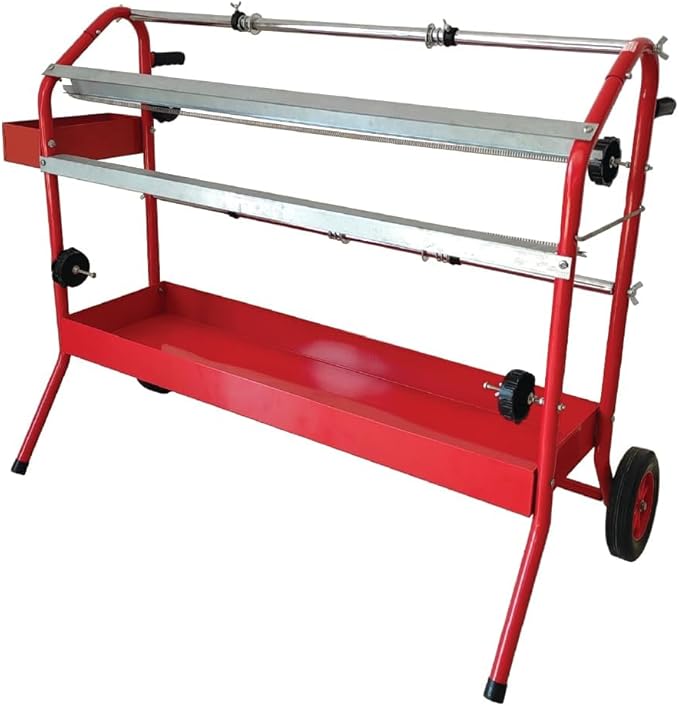 LAUCO 36" Mobile Masking Paper Machine with Storage Trays – Multi-Roll Masking Dispenser for Auto Body Paint, Car Repair & Collision Shop Prep (87277)