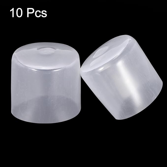 uxcell 10pcs Rubber End Caps 32mm(1.3") ID Vinyl Round End Cap Cover Screw Thread Protectors Clear