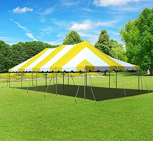 TentandTable 20' x 40' Premium Canopy Tent, Yellow/White, Outdoor Pole Tent, 80-160 Person Capacity for Parties, Weddings, Events, Commercial and Residential Use, Large Heavy Duty Vinyl Canopy Tents