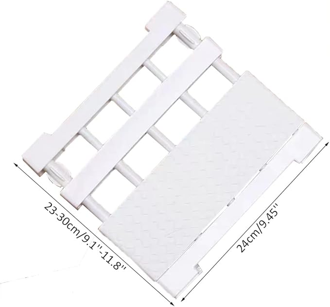 Closet Shelf Dividers Expandable Wardrobe Organizer System Tension Rod Adjustable Storage Rack Hanger Separators 9.45'' Width for Bedroom Bathroom Kitchen Bookshelf Office - White