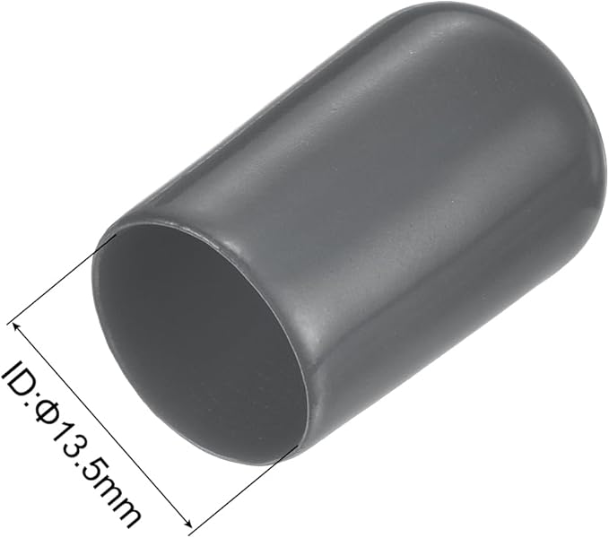 uxcell 10pcs Rubber End Caps 13.5mm ID Vinyl Round End Cap Cover Screw Thread Protector Dark Grey