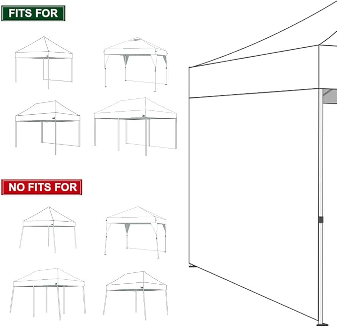 Eurmax USA Instant Canopy SunWall Tent Tarp Shelter 8x8, 1 Pack Sidewall (Blue)
