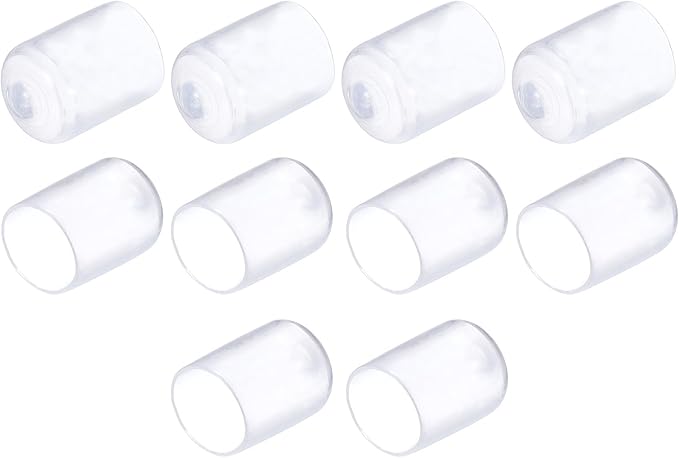 uxcell 10pcs Rubber End Caps 15mm ID Vinyl Round End Cap Cover Screw Thread Protectors, Clear