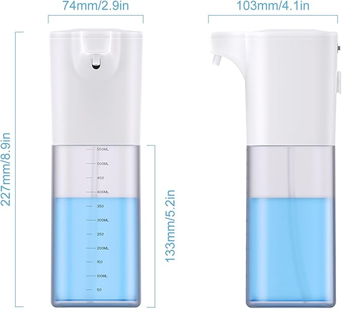 Touchless Alcohol Spray Dispenser, Infrared Induction Sprayer, Automatic Hand Sanitizer, White, 550ml, 8.9x2.9x10.3cm
