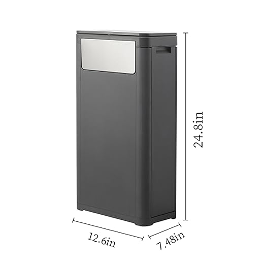 WanWanKa Bathroom Tall Skinny Trash Can with Lid, Waste Basket Fits in Narrow Spaces and Perfect for Commerical Offices,Garbage Can with Press Top,for Home,Bedroom,Kitchen,Living Room.
