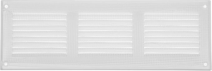 Repa Market 5-Pack 12x4 Inch Air Vent Cover/White Galvanized Steel Louvered Grill Cover with Mesh Screen/Wall or Ceiling Vent/Durable Flush Mount HVAC Register for Indoor and Outdoor Ventilation