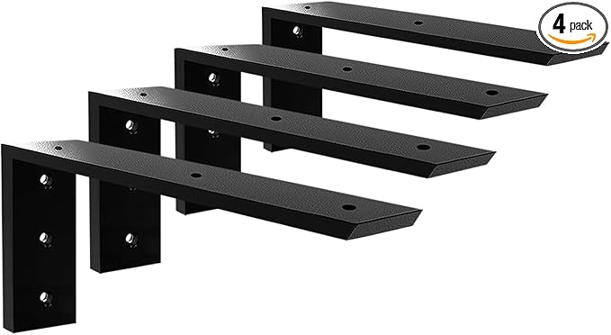 Countertop Support Bracket 18 Inch 4 Pack Countertop Bracket for Granite 3/8" Thick 18"x8"x2.5" Heavy Duty L Brackets Shelf Brackets Metal Corbels for Quartz/Granite/Wood/Concret/ Laminate Countertops