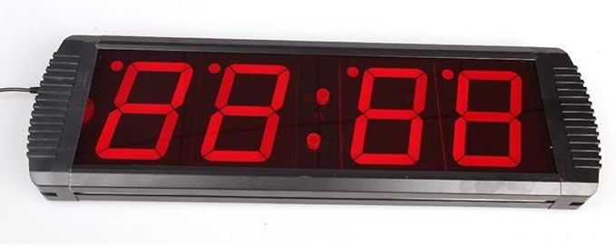 AZOOU Large 4-inch LED Red Digital Clock with Count Down/Up Timer Red Color