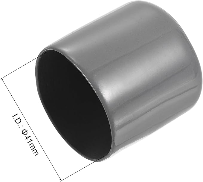 uxcell 10pcs Rubber End Caps 41mm ID Vinyl Round End Cap Cover Screw Thread Protectors Dark Grey