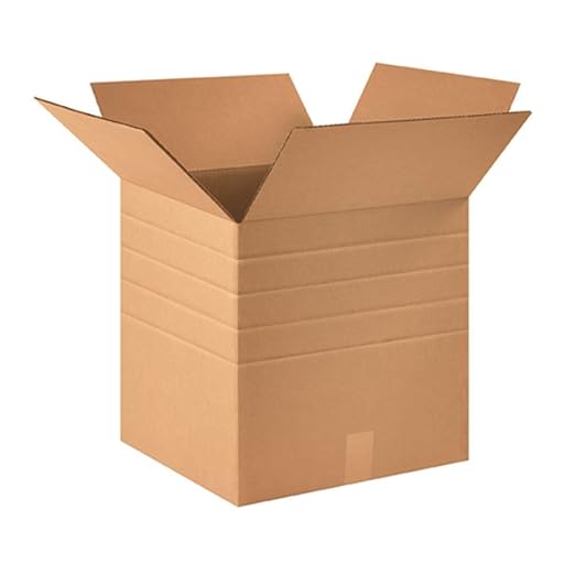 Aviditi MD161616 Multi-Depth Corrugated Box, 16" Length x 16" Width x 16" Height, Kraft (Bundle of 10)
