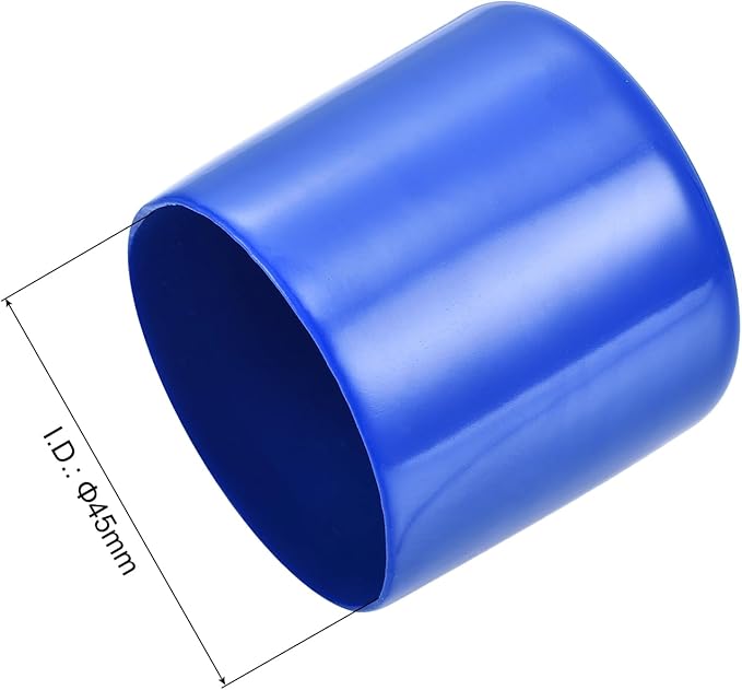 uxcell 4pcs Rubber End Caps 45mm(1 3/4") ID Vinyl Round Tube Bolt Cap Cover Screw Thread Protectors Blue, 40mm Height