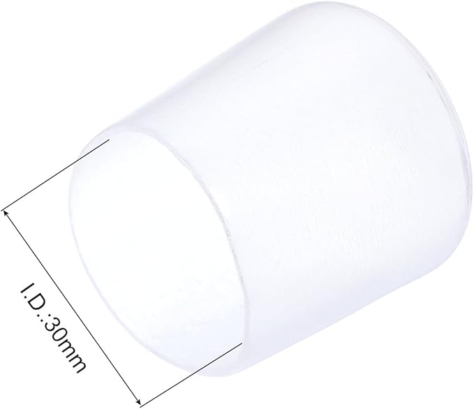 uxcell 10pcs Rubber End Caps 30mm ID Vinyl Round End Cap Cover Screw Thread Protectors Clear