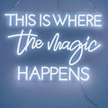 This Is Where The Magic Happens Neon Sign,20inches Custom Beauty Salon Neon Decor,LED Sign for Beauty Room,Pink Beauty Office Sign,Wedding Party Sign