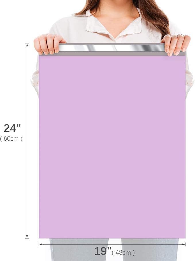 Fuxury Large Poly Mailers 19x24" 500 Pcs, Bulk Shipping Bags for Clothing, Strong Adhesive Shipping Envelopes for Small Business Suppliers,Waterproof Mailers Poly Bags Mailing Envelopes Light Purple