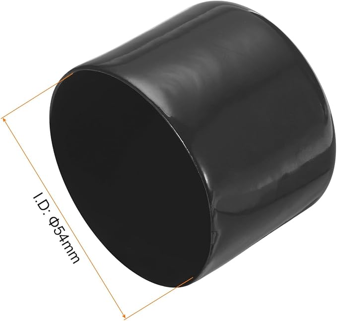 uxcell 4pcs Rubber End Caps 54mm ID Vinyl Round End Cap Cover Screw Thread Protectors Black, 40mm Height