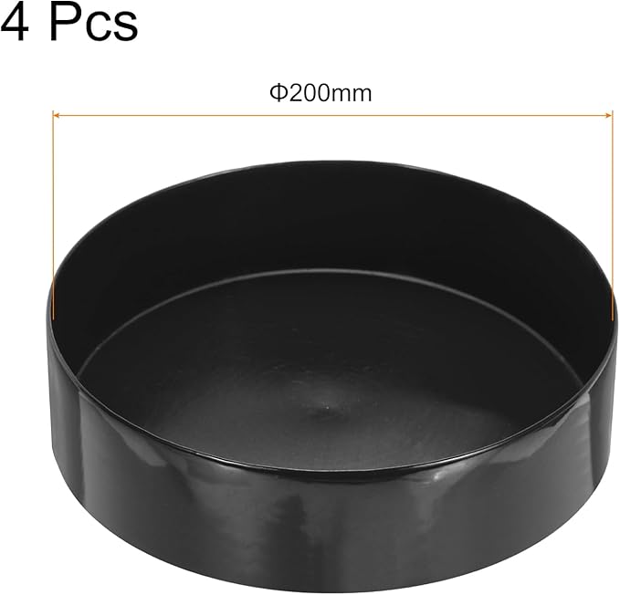 uxcell 4pcs Rubber End Caps 200mm(7 7/8 Inch) ID x 80mm(3 1/8 Inch) H Vinyl Round End Cap Cover Screw Thread Protectors Black