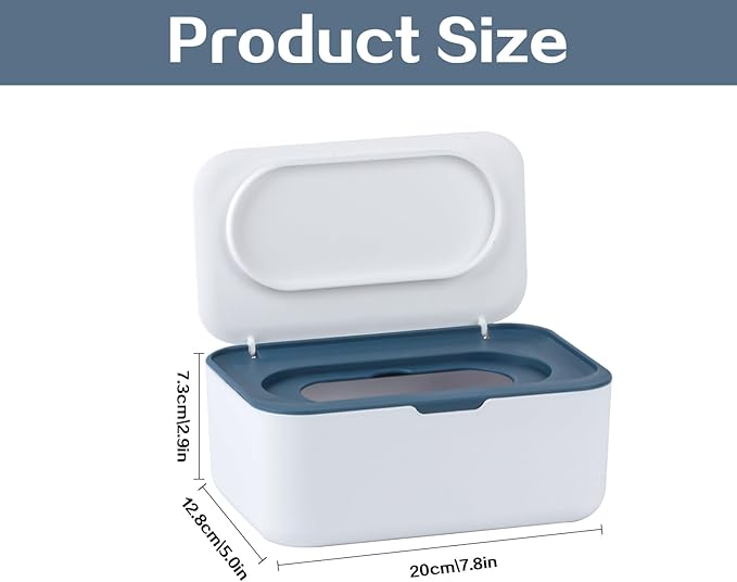 Baby Wipes Dispenser, Wipe Holder for Baby & Adult, Keeps Wet Tissue Fresh,Easy Pull Wipes Pouch Case (1, Blue)