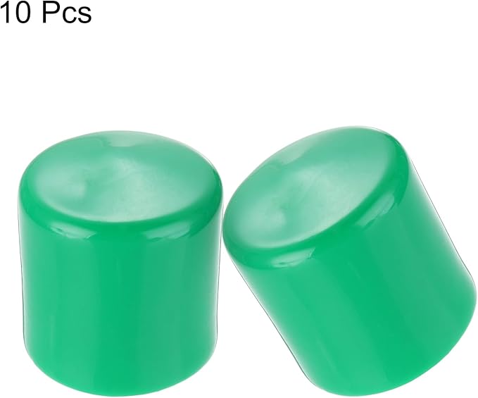 uxcell 10pcs Rubber End Caps 42mm(1 5/8") ID Vinyl Round End Cap Cover Screw Thread Protectors Dark Green