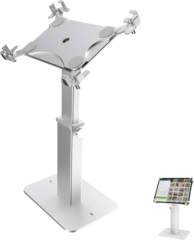 AntiTheft Rotating Tablets Kiosk Stand 8.3" 13.4" Height Heavy Duty Aluminum Steel Base Compatible 9.7" 13" Devices Heavy Duty Pad Stand for Retail