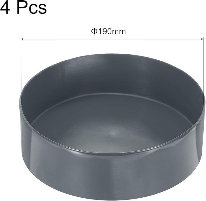 uxcell 4pcs Rubber End Caps 190mm(7 1/2 Inch) ID x 80mm(3 1/8 Inch) H Vinyl Round End Cap Cover Screw Thread Protectors Dark Grey