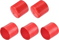 uxcell 5pcs Rubber End Caps 1 5/8"(41mm) ID Vinyl PVC Round Tube Bolt Cap Cover Screw Thread Protectors Red