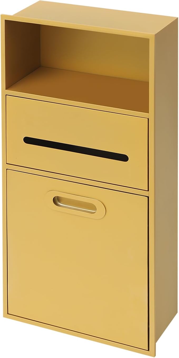 Stainless Steel Shower Niche for Trash Can Stainless Recessed Storage Cabinet Gold 26 * 11.8 No Tile Needed Wall Niche Recessed Toilet Paper Holder for Kitchen Living Room Bedroom Hotel