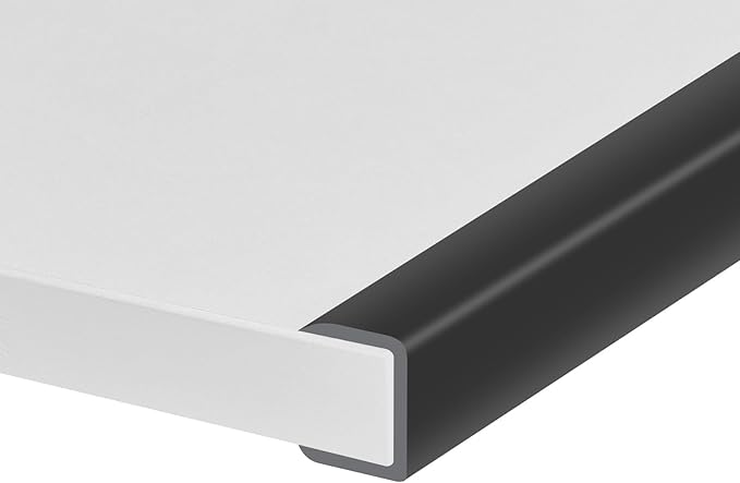 Rubber Edge Trim, Self-Adhesive U Channel Edge Protector for Plywood, Cabinet, 7/8" Wood Edge Banding, Flexible Furniture Repair, EPDM Material, Fit 7/8"(22mm), Length 10Ft, Black