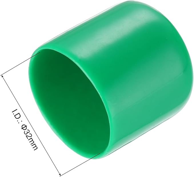 uxcell 10pcs Rubber End Caps 32mm(1 1/4") ID Vinyl Round End Cap Cover Screw Thread Protectors Dark Green