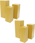 6Pcs Metal Pedestal Stand for Party, Large Gold Cake Stand, Pedestal Display Plinth Pillars for Wedding Ceremony Birthday Party Art Decor, Column Decorative Cube for Wedding Dessert Table Display