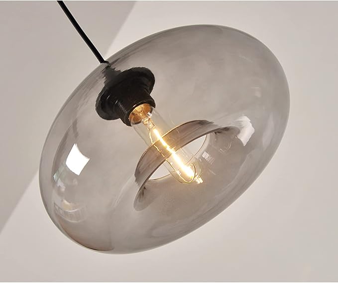 Industrial Pendant Light Shade of Onion Vintage Chandelier E26 Pendant Lighting for Kitchen Island Colorful Glass Cage (Grey)