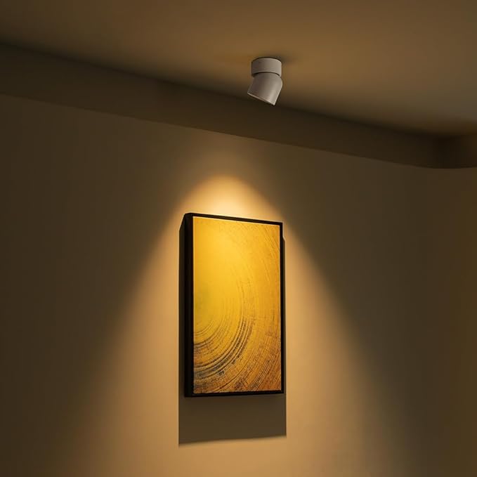 Aisilan LED Ceiling Spotlight Indoor Dimmable 2 Pack, 7W White Directional Accent Light, Adjustable Modern Wall Spot Light, Warm White CRI 97, for Living Room Bedroom (Install Upgrade)