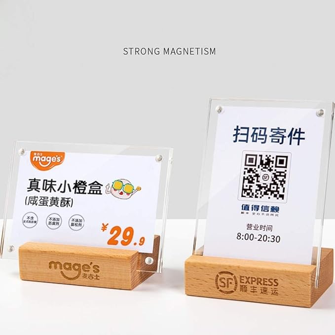2 Pack Acrylic Label Holder Price Tag Displays Sign Holder Data Card Holder Table Top Sign Stand(150*100mm/5.91x3.94 inches)