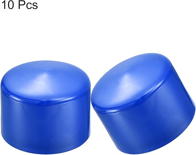 uxcell 10pcs Rubber End Caps 60mm(2 3/8") ID Vinyl Round End Cap Cover Screw Thread Protectors Blue
