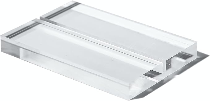 UNIQOOO 4" Clear Acrylic Stand | 6 Pack 3mm Slot Wedding Sign Holders, Perfect for Wedding, Table Number, Exhibition, Office, Restaurant, Business
