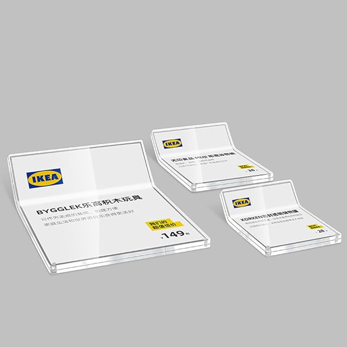 Acrylic Sign Holder Price Tag Displays Table Top Sign Stand (B：100*130mm/3.94*5.12 inches)
