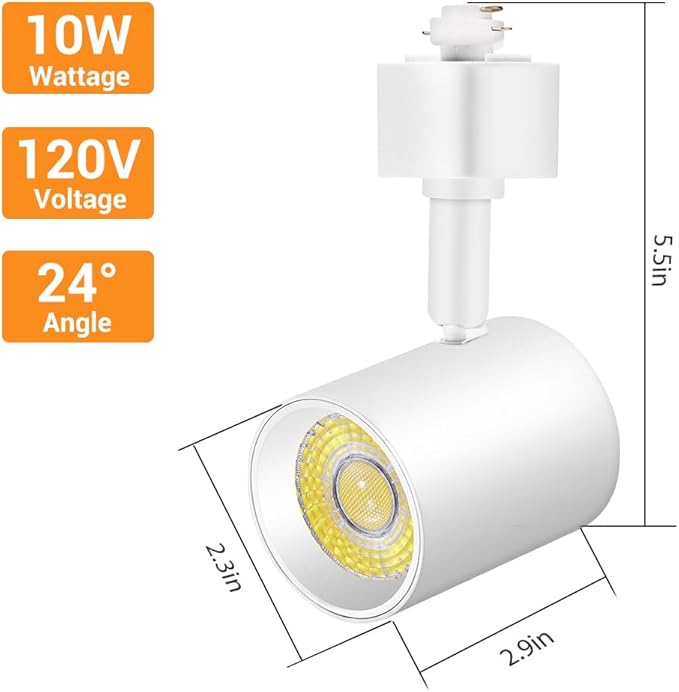 VANoopee 5-Color 6-Light LED Track Lighting Kit with 6.6FT H Type Track Lighting Rail, LED Track Light Heads Dimmable Modern Kitchen Track Lighting Fixtures Ceiling Spotlight, CRI90+ 10W 800lm White