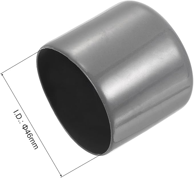 uxcell 4pcs Rubber End Caps 46mm ID Vinyl Round End Cap Cover Screw Thread Protectors Dark Grey, 40mm Height