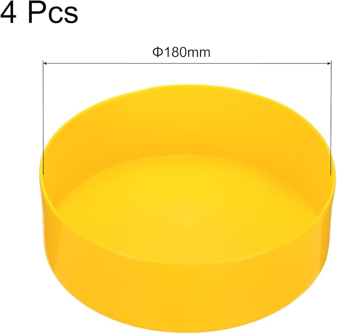 uxcell 4pcs Rubber End Caps 180mm(7 Inch) ID Vinyl Round End Cap Cover Screw Thread Protectors Yellow, 50mm Height