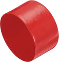 uxcell 4pcs Rubber End Caps 100mm ID Vinyl Round End Cap Cover Screw Thread Protectors Red, 50mm Height