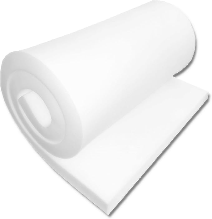FOAMYFOAM 2Pack High Density 1 inch Thick, 24 inch Wide, 72 inch Long Upholstery Foam, Cushion Replacement