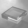 CiaoHER 2in Thickness Beveled Solid Acrylic Display Block Clear Polished Pedestal Stand Riser Solid Base (7x7)