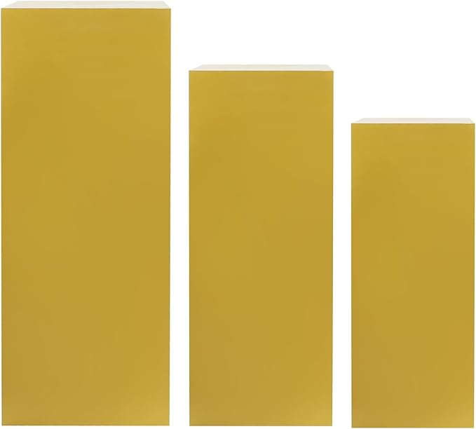 Eapmic Pedestal Stands for Party, Cake Pedestal Stand, Dessert Table Display Plinth Pillars, Sculpture Display Column Decoration Cube for Wedding Birthday (Gold, Square-3Pcs(31.49"+25.59"+23.62"))