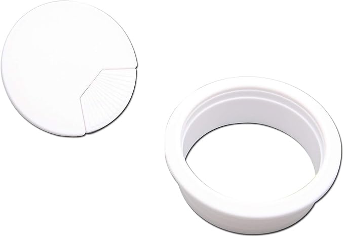 Quluxe Desk Grommet, 2-3/4 Inch Plastic Desk Cord Cable Hole Cover Grommet -White (Pack of 20)