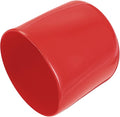 uxcell 4pcs Rubber End Caps 39mm ID Vinyl Round End Cap Cover Screw Thread Protectors Red, 30mm Height
