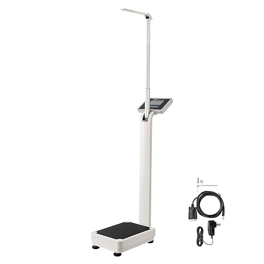 VEVOR Medical Digital Scale, Professional Physician Scale for Weight Height, Multi-Function Medical Physician Scale with Built-in Height Rod, 2 Unit (kg/lb), BMI for Home Hospital Gym, 500LBS Capacity