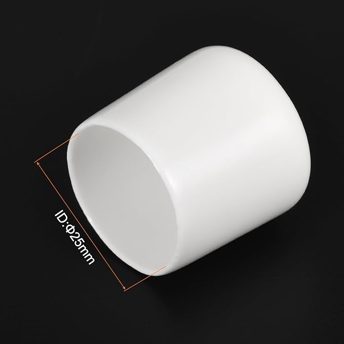 uxcell 10pcs Rubber End Caps 25mm ID Vinyl Round End Cap Cover Screw Thread Protectors White