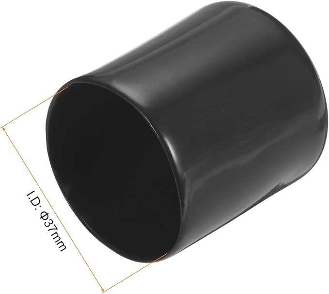 uxcell 10pcs Rubber End Caps 37mm(1 1/2") ID Vinyl Round End Cap Cover Screw Thread Protectors Black
