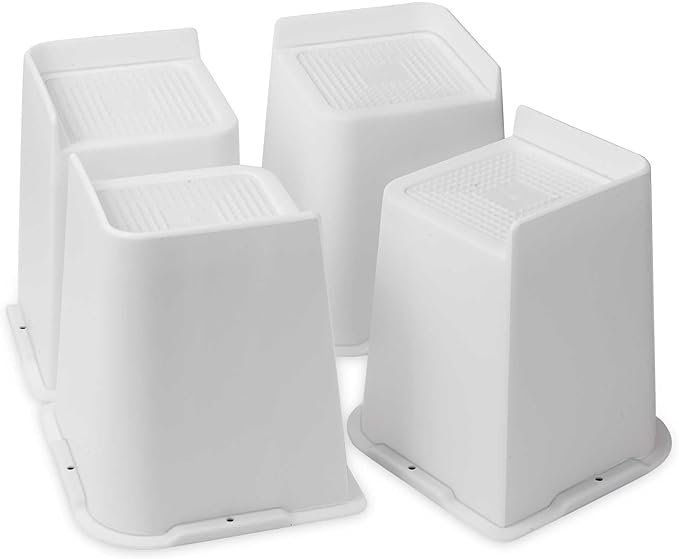 Bed Risers 1 inch, 2 inch, 3 inch, 4 inch, 6 inch, 8 inch Heavy Duty, Oversized Furniture Riser for Couch Sofa Table Chair Leg Frame Dorm, Support up to 6000 Lbs (White 4 Pack, 6 inch)