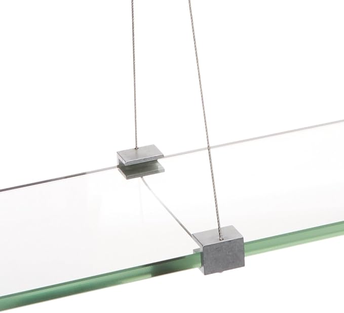 Spancraft Glass CR-4.75x12-Brushed Steel Crane Glass Shelf, Brushed Steel, 4.75" x 12"